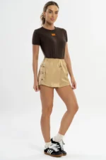 Shorts Dália Marfim Acetinado - Imagem 5