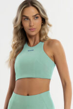 Top Hibísco Verde Jade / Azul Marinho