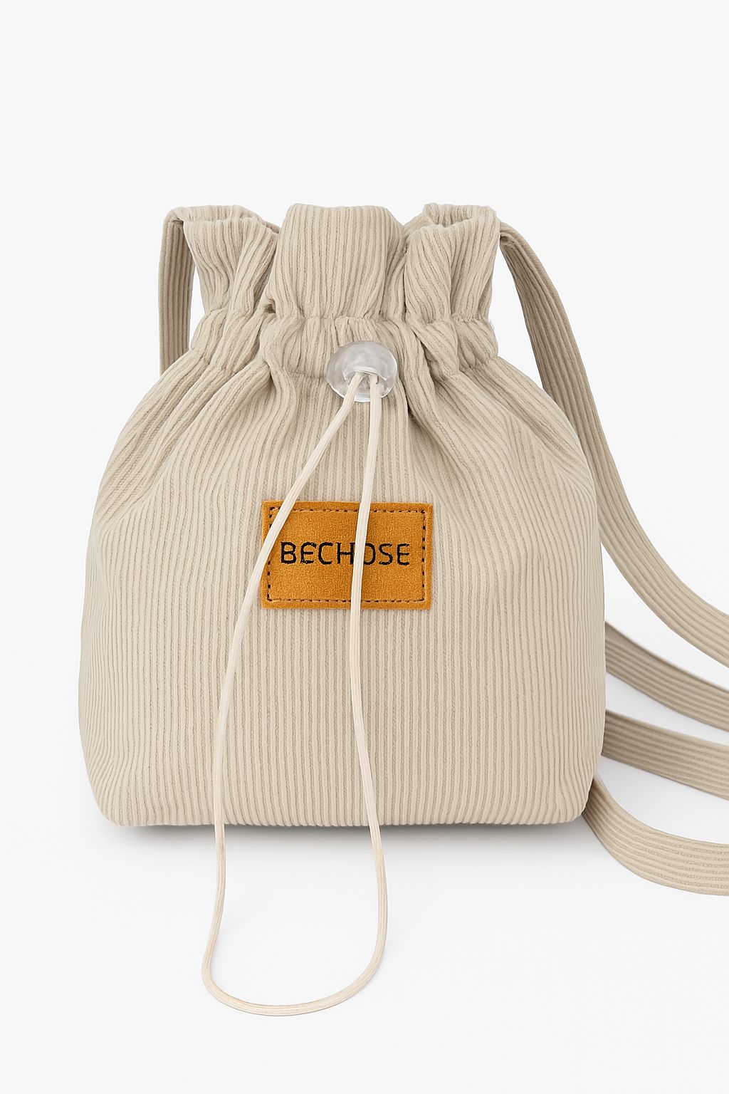 8a566777d2367c3382fd76d5468c146b.jpg Bolsa Bechose Soft Cord – Bege Canelado - Imagem 1