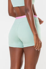 Shorts Amarílis Verde Jade /  Rosa Sorvete Glow - Imagem 5
