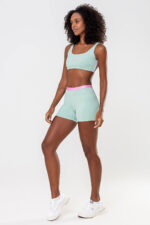 Shorts Amarílis Verde Jade /  Rosa Sorvete Glow - Imagem 6