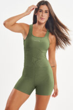 Macaquinho Peonia Verde Croco Canelado