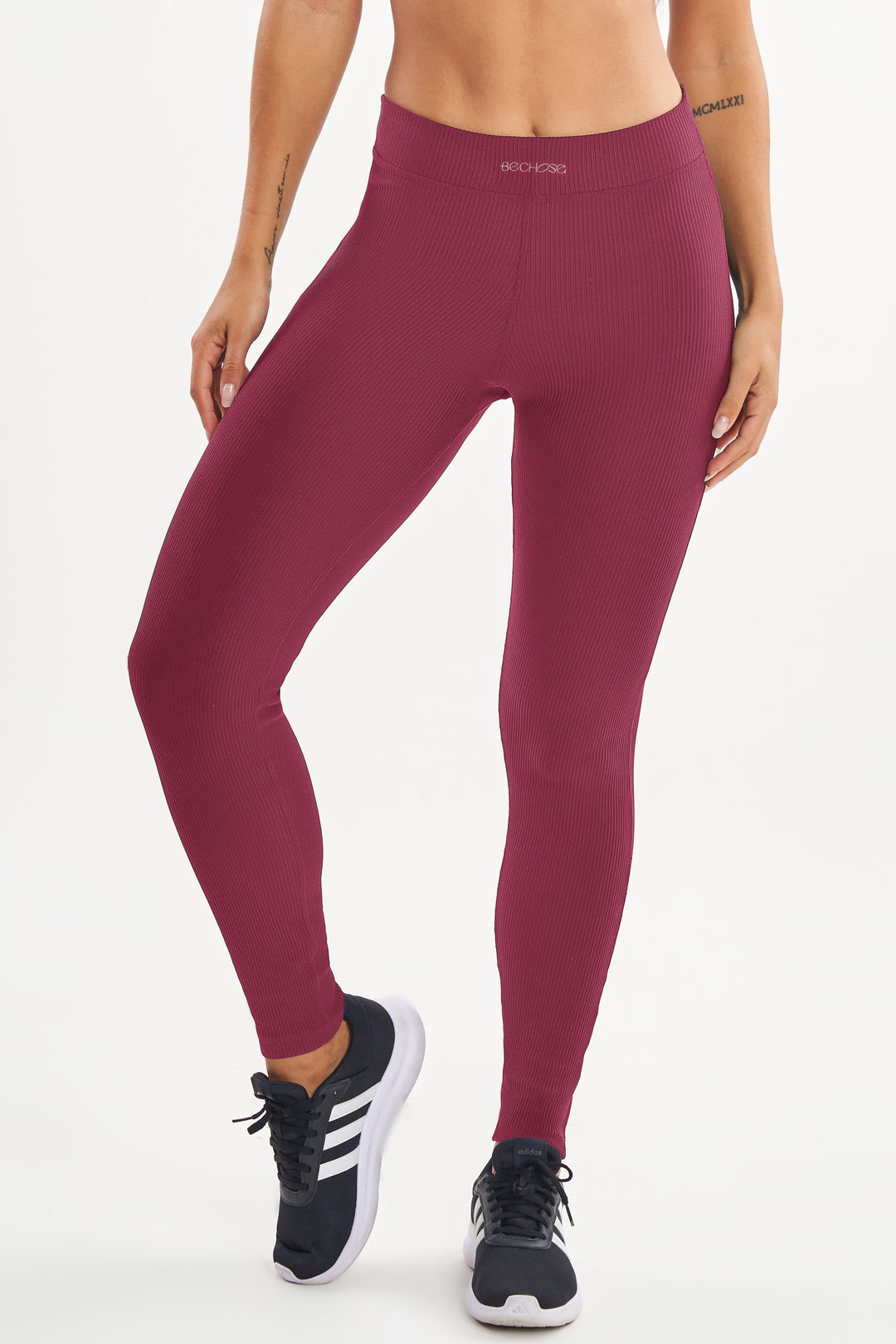 Legging-Fitness-Cranberry-Canelado-1 Legging Peônia Cranberry Canelado - Imagem 1
