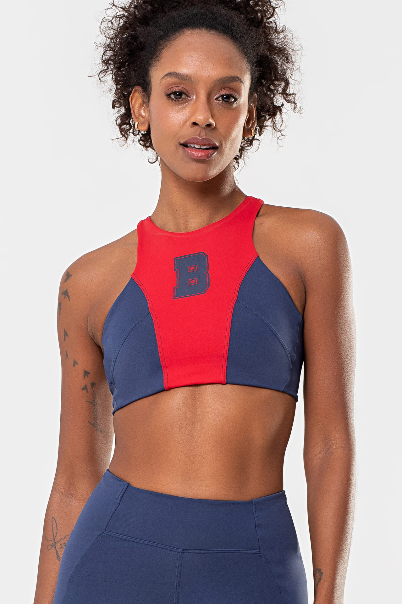 BECHOSE91272-top-1 Top Hibisco Vermelho / Azul College - Imagem 1