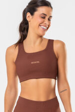 Top Cravo Marrom Pantone Canelado - Imagem 2