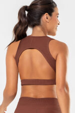 Top Cravo Marrom Pantone Canelado - Imagem 5