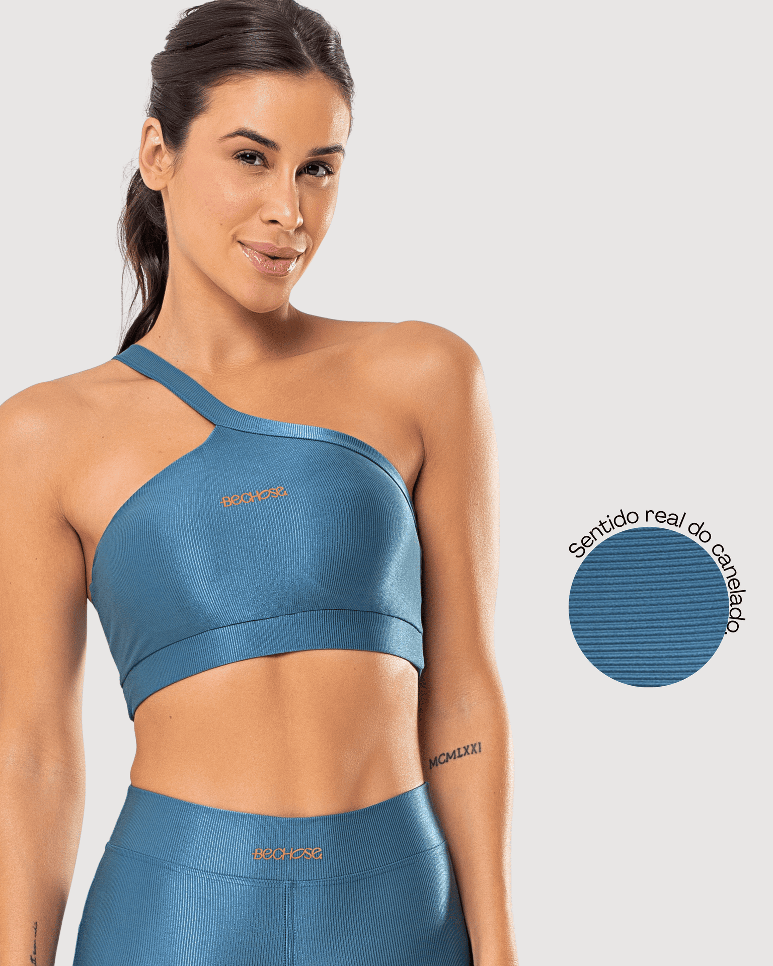 Sentido real do canelado..zip - 4 Top Peonia Azul Jeans Glow - Imagem 1