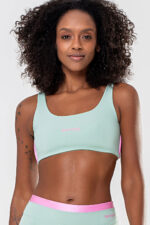 Top Amarílis Verde Jade e Rosa Sorvete Glow