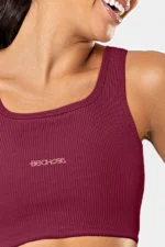 Top Cravo Cranberry Canelado Bechose – Alta Compressão e Cobertura Total - Imagem 3