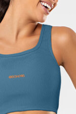 Top Cravo Azul Jeans Canelado - Imagem 3