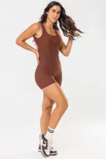 Macaquinho Peonia Marrom Pantone Canelado - Imagem 6