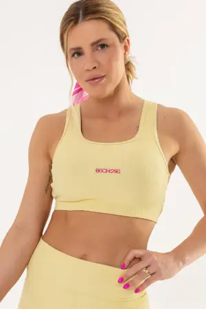 Top Cravo Amarelo Manteiga Canelado