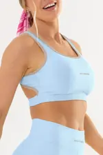 Top Cravo Azul Ice Canelado / Castanho | Bechose