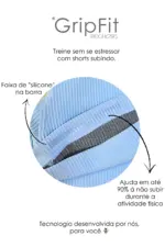 Shorts Perpétua Azul Ice Canelado / Castanho - Imagem 4